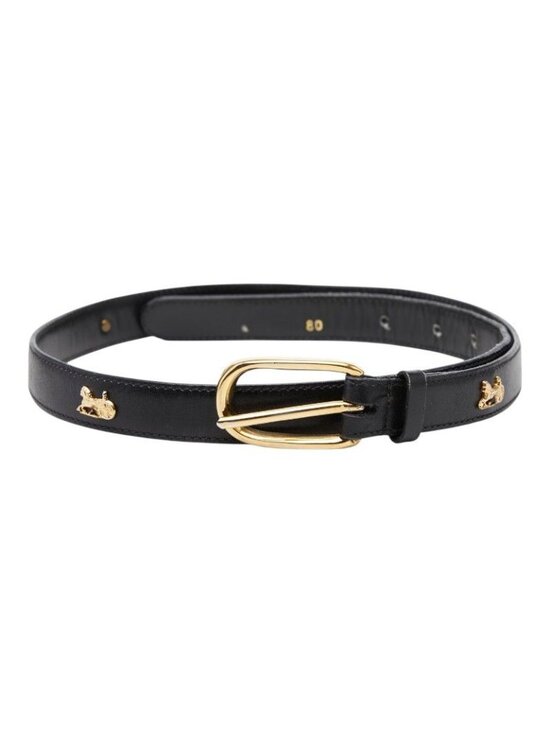 Celine Seri Nu Carriage Belt 80 Black Gold Leather s main image 7